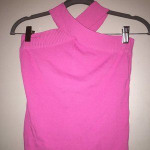 Pink Halter Top with Strappy Back Detail
